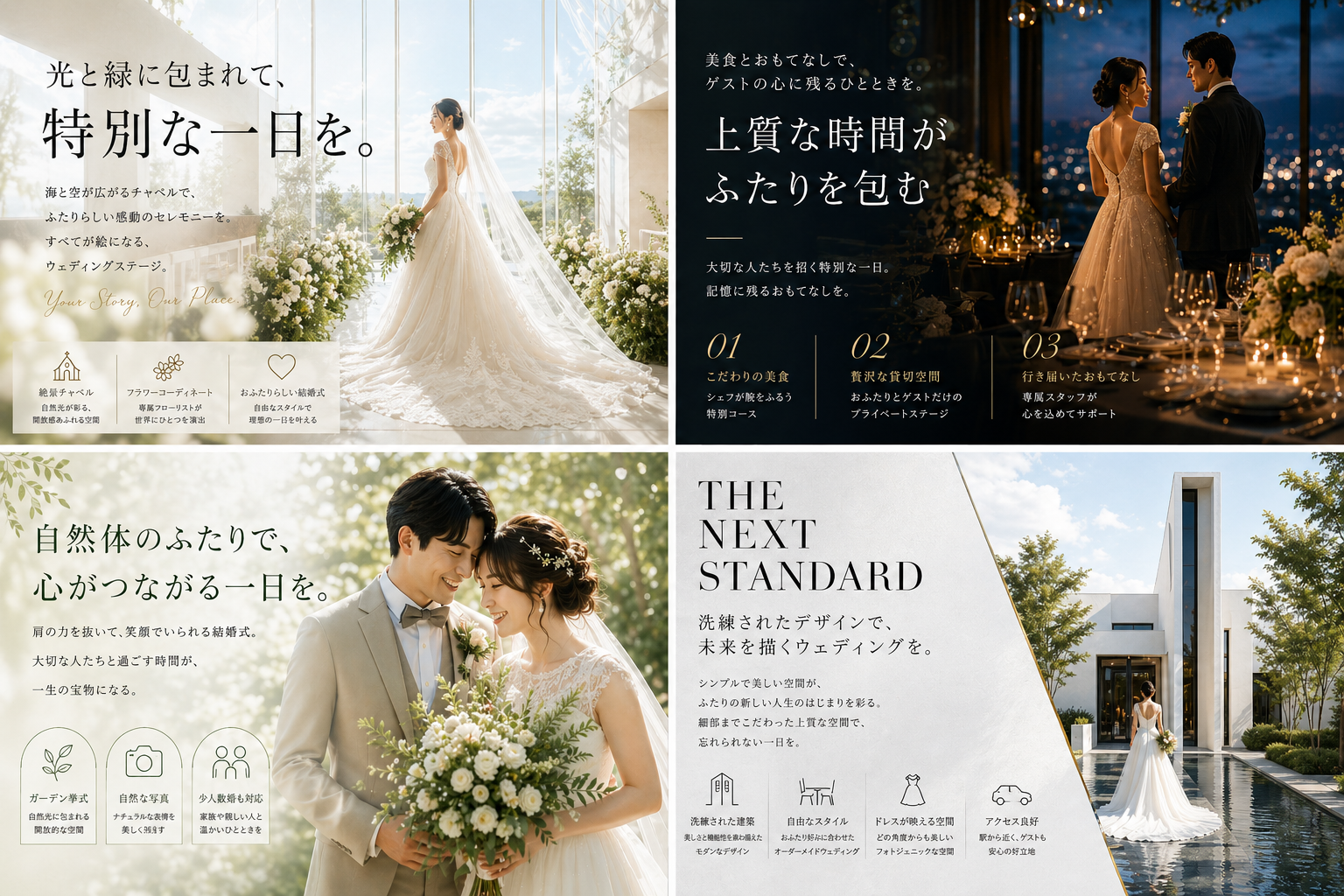 ウェディング会場向け広告 4案バリエーション